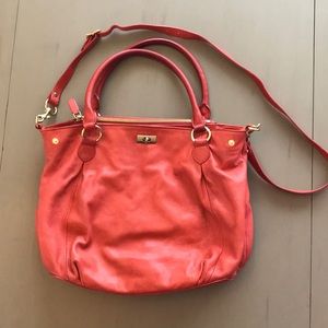 Leather j crew purse - coral